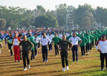 Sinergitas TNI- Polri Gelar Baksos Kesehatan HUT TNI