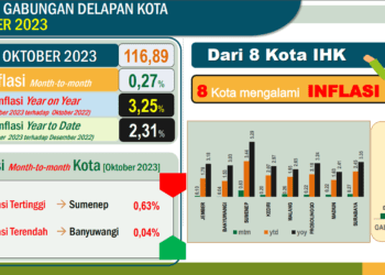 BPS : Inflasi Jawa Timur Oktober 2023 3,25 Persen