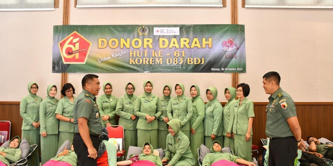 Rangkaian HUT Ke-61, Korem 083/Bdj Gelar Donor Darah
