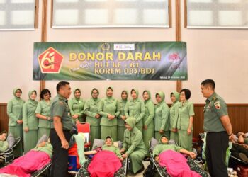 Rangkaian HUT Ke-61, Korem 083/Bdj Gelar Donor Darah