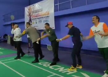Eksibisi Badminton Kapolresta Malang Kota Cup 2024 Pererat Silaturahmi Pasca Pilkada