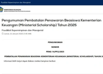 Baru Dibuka, Beasiswa Kemenkeu 2025 Resmi Dibatalkan