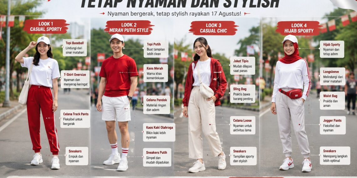 7 Ide Outfit Jalan Sehat 17 Agustus yang Stylish untuk Gen Z